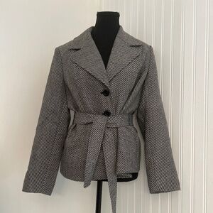 Fall Wool Striped Business casual Blazer